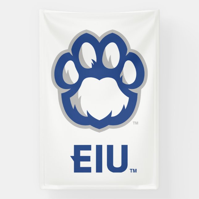Eastern Illinois Panthers Paw Print & EIU Banner (Vertical)
