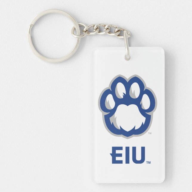 Eastern Illinois Panthers Paw Print & EIU Key Ring (Front)