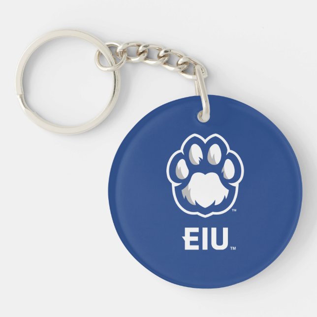 Eastern Illinois Panthers Paw Print & EIU Key Ring (Front)