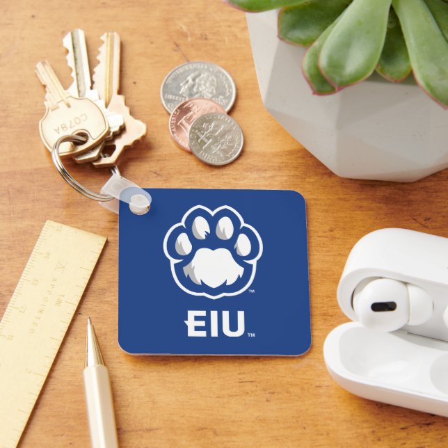 Eastern Illinois Panthers Paw Print & EIU Key Ring (Desk)