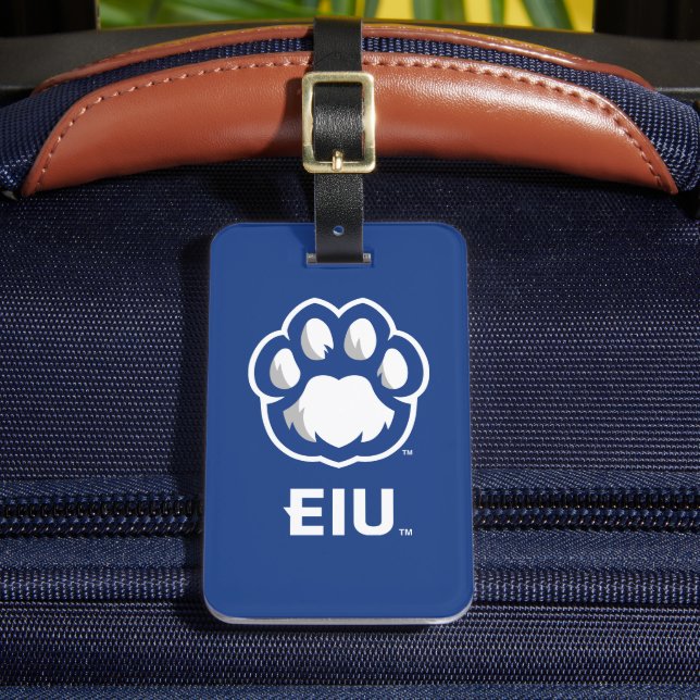 Eastern Illinois Panthers Paw Print & EIU Luggage Tag (Front Insitu 2)