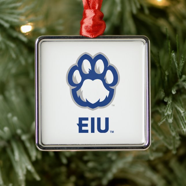 Eastern Illinois Panthers Paw Print & EIU Metal Tree Decoration (Tree)