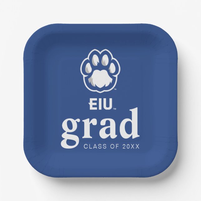 Eastern Illinois Panthers Paw Print & EIU Paper Plate (Front)