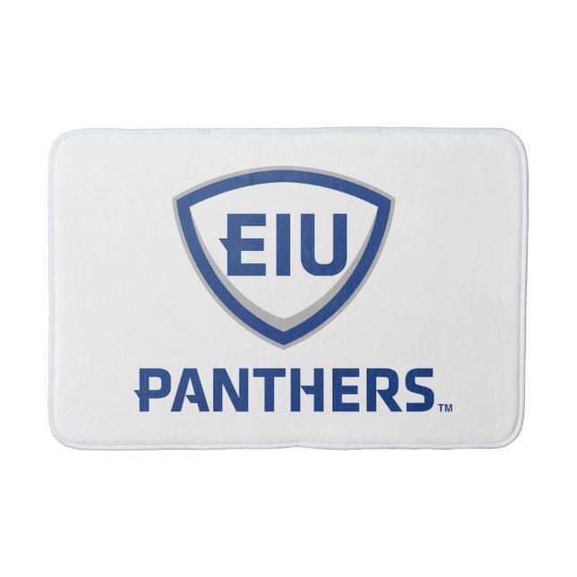 Eastern Illinois Panthers Shield & Wordmark Logo Bath Mat (Front)
