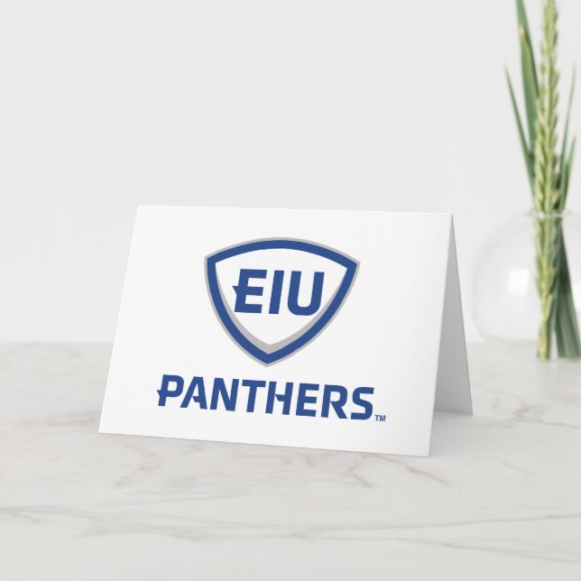 Eastern Illinois Panthers Shield & Wordmark Logo Card (Front)