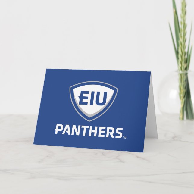 Eastern Illinois Panthers Shield & Wordmark Logo Card (Front)