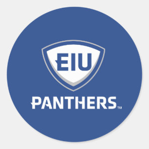 Eastern Illinois Panthers Shield & Wordmark Logo Classic Round Sticker
