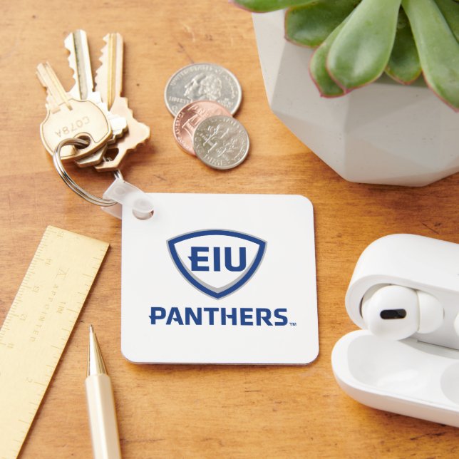 Eastern Illinois Panthers Shield & Wordmark Logo Key Ring (Desk)