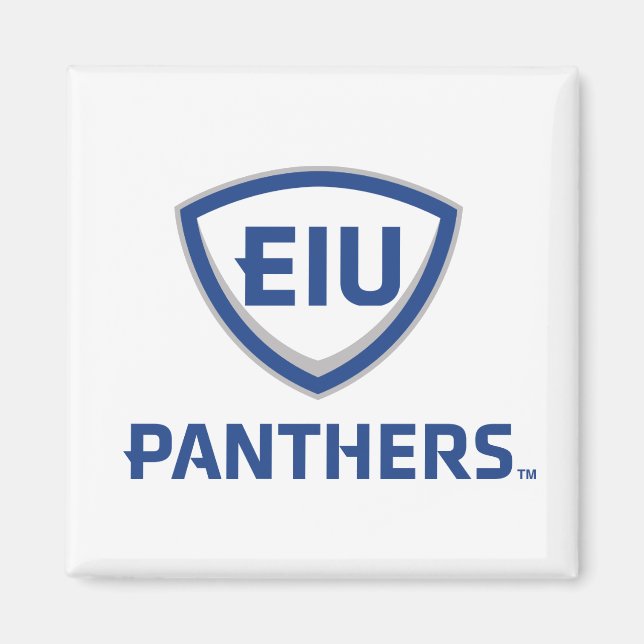 Eastern Illinois Panthers Shield & Wordmark Logo Magnet (Front)