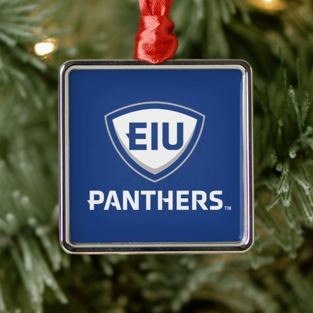 Eastern Illinois Panthers Shield & Wordmark Logo Metal Tree Decoration (Tree)