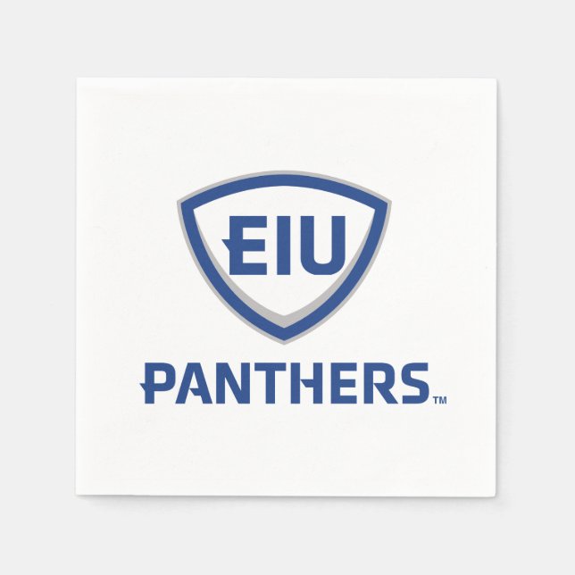Eastern Illinois Panthers Shield & Wordmark Logo Napkin (Front)