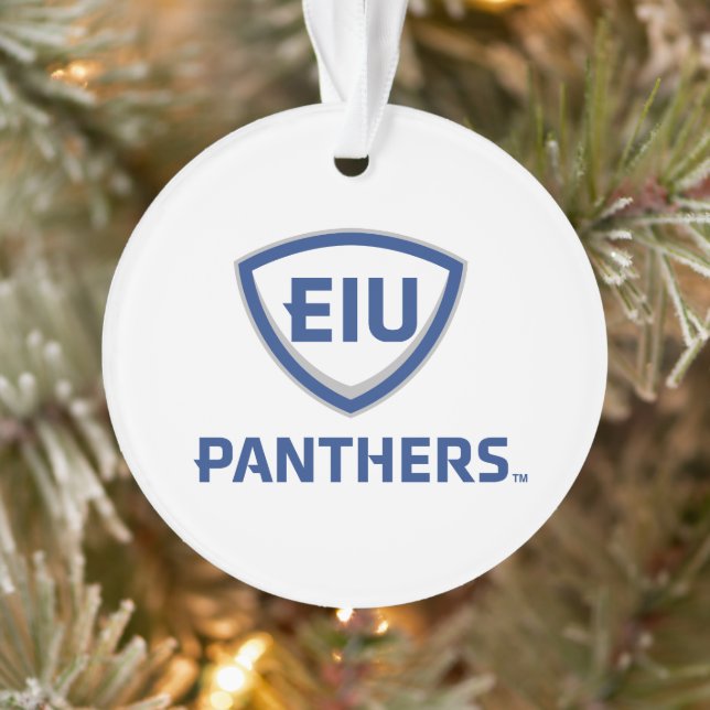 Eastern Illinois Panthers Shield & Wordmark Logo Ornament (Tree)