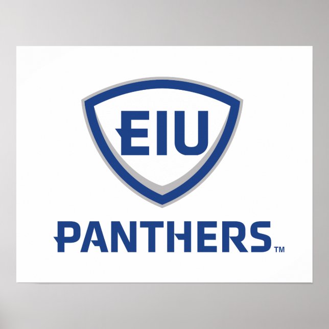 Eastern Illinois Panthers Shield & Wordmark Logo Poster (Front)