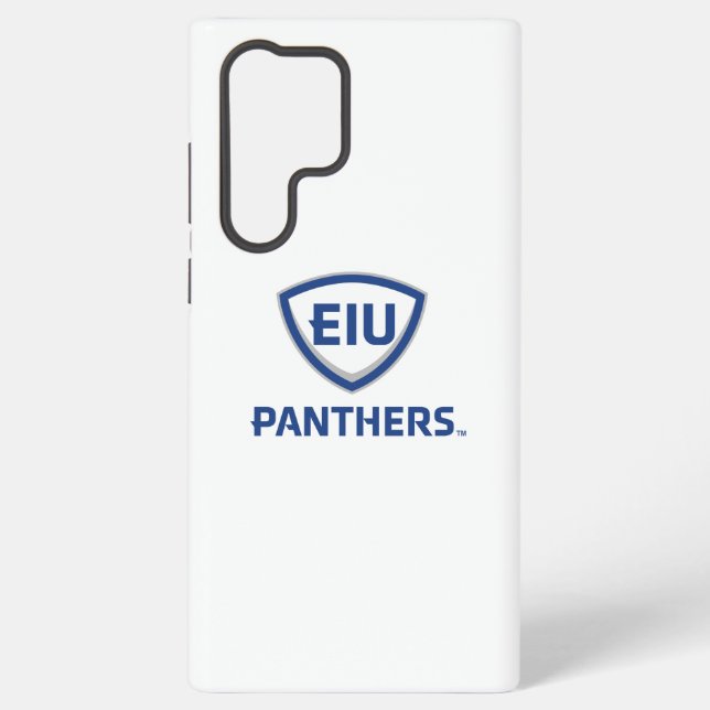 Eastern Illinois Panthers Shield & Wordmark Logo Samsung Galaxy S22 Ultra Case (Back)