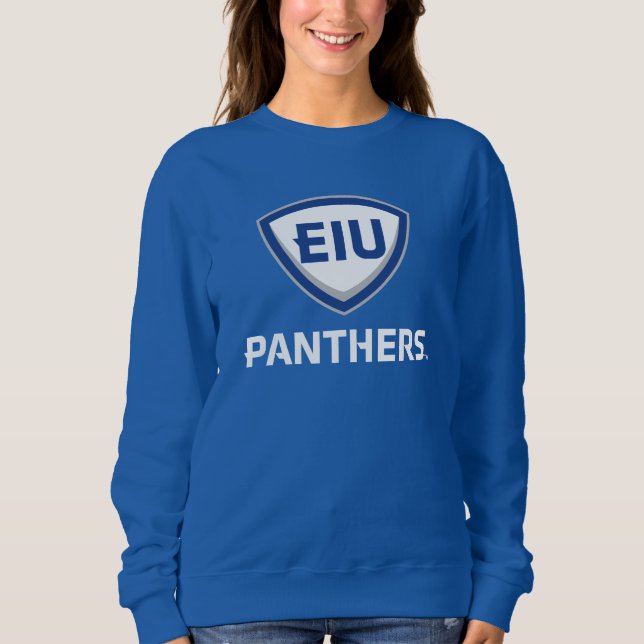 Eastern Illinois Panthers Shield & Wordmark Logo Sweatshirt (Front)