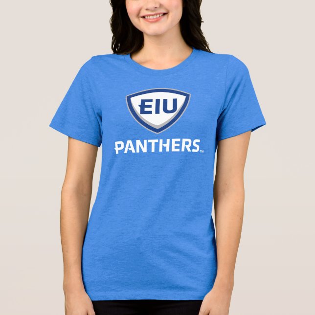 Eastern Illinois Panthers Shield & Wordmark Logo Tri-Blend Shirt (Front)