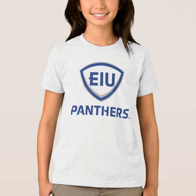 Eastern Illinois Panthers Shield & Wordmark Logo Tri-Blend Shirt (Front)