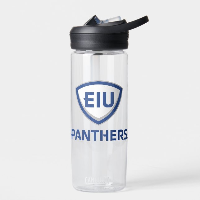Eastern Illinois Panthers Shield & Wordmark Logo Water Bottle (Left)