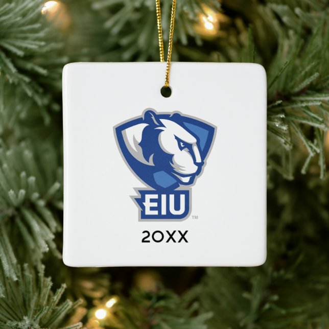 Eastern Illinois University Panthers Logo Ceramic Ornament (Tree)