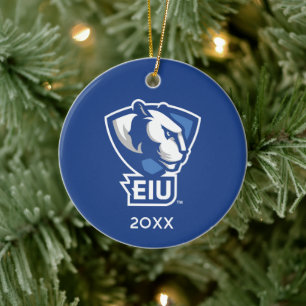 Eastern Illinois University Panthers Logo Ceramic Tree Decoration