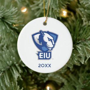 Eastern Illinois University Panthers Logo Ceramic Tree Decoration