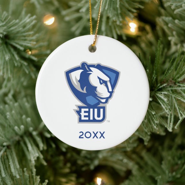 Eastern Illinois University Panthers Logo Ceramic Tree Decoration (Tree)