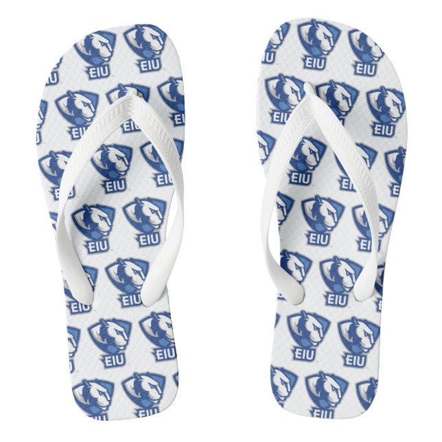 Eastern Illinois University Panthers Logo Flip Flops (Footbed)