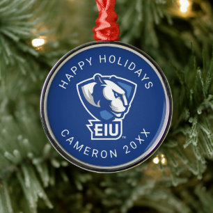 Eastern Illinois University Panthers Logo Metal Tree Decoration