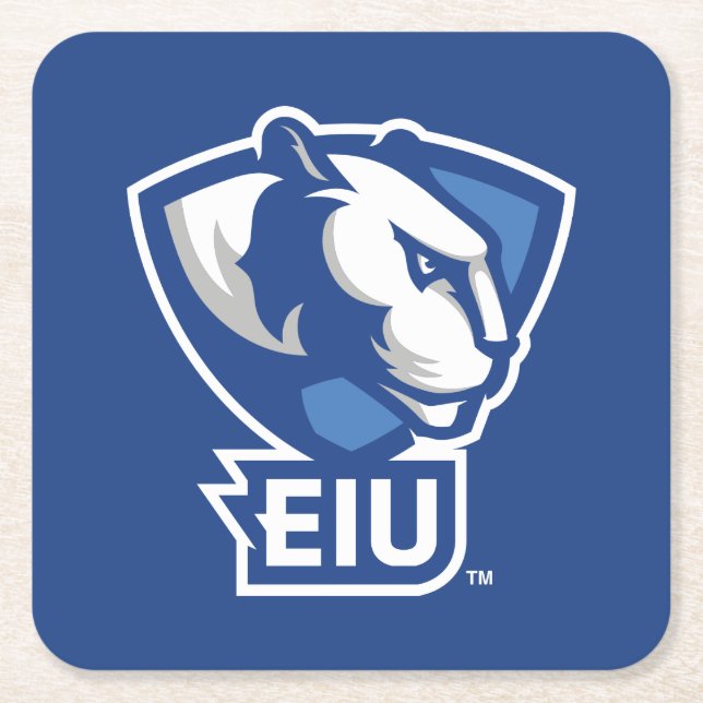 Eastern Illinois University Panthers Logo Square Paper Coaster (Front)