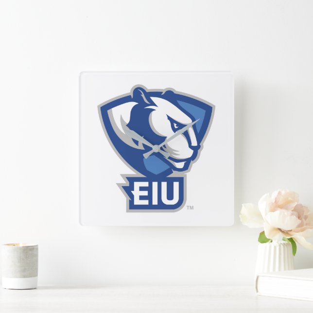 Eastern Illinois University Panthers Logo Square Wall Clock (Home)