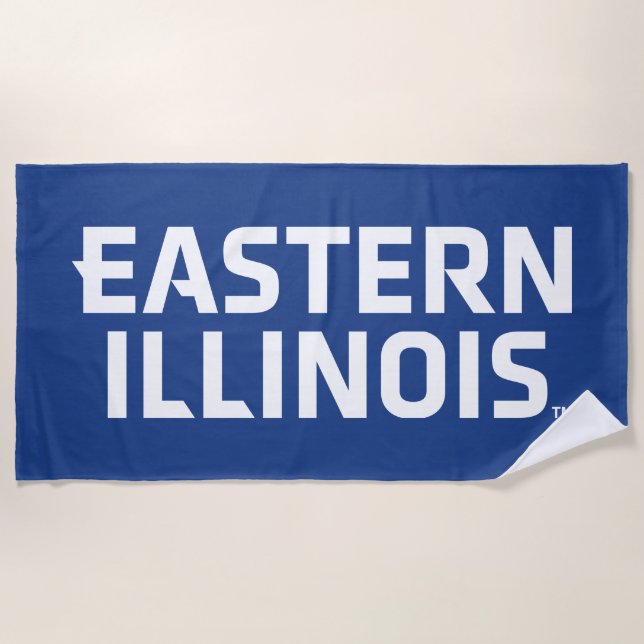 Eastern Illinois University Wordmark Logo Beach Towel (Front)
