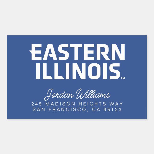 Eastern Illinois University Wordmark Logo Rectangular Sticker (Front)