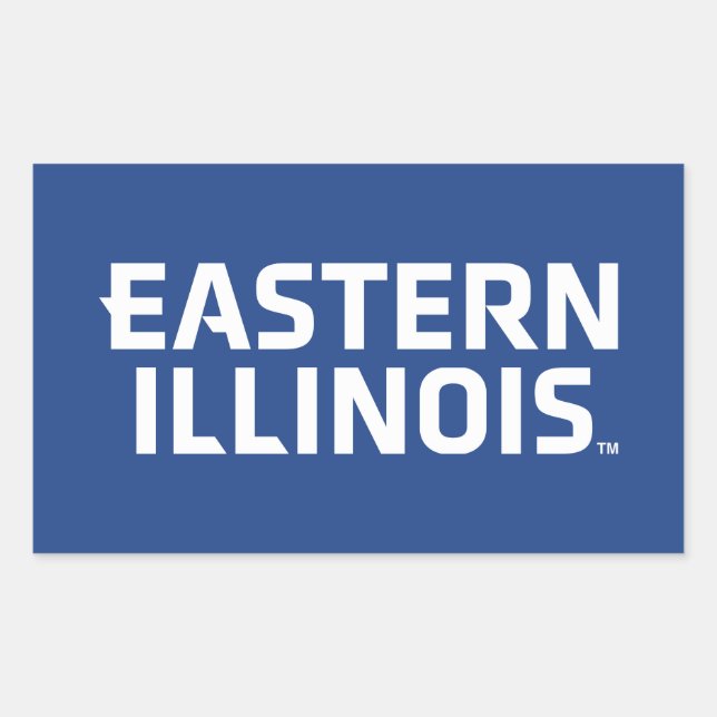Eastern Illinois University Wordmark Logo Rectangular Sticker (Front)