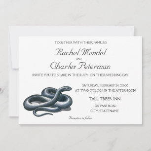 Eastern Indigo Snake Nature Art Wedding Invitation