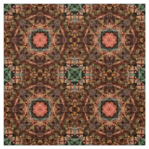 Eastern Influenced Star Mandala and Cross Tile Fabric