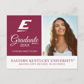Eastern Kentucky University E Announcement Postcard