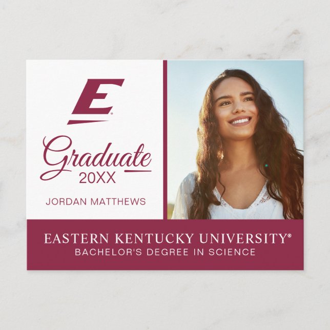 Eastern Kentucky University E Announcement Postcard (Front)