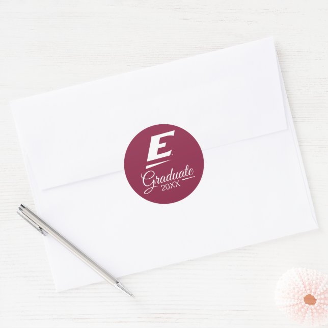 Eastern Kentucky University E Classic Round Sticker (Envelope)