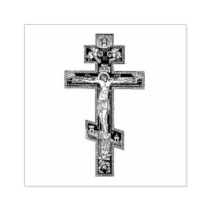 Eastern Orthodox Icon Cross Rubber Stamp