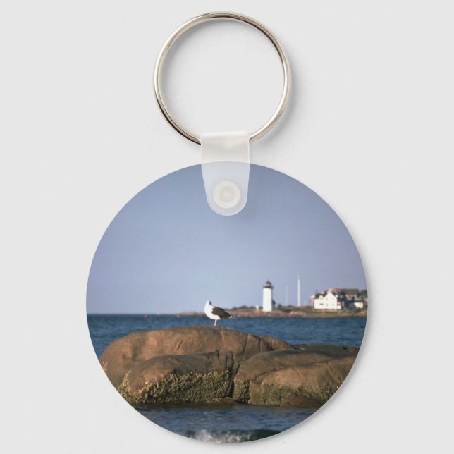 Eastern Point lighthouse, Gloucester, Massachusett Key Ring (Front)