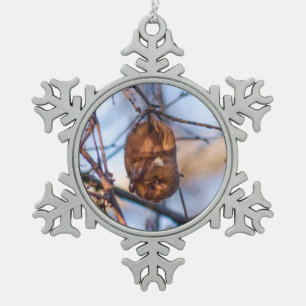 Eastern Red Bat Snowflake Pewter Christmas Ornament