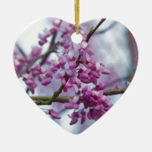 Eastern Redbud Wildflowers - Cercis canadensis Ceramic Tree Decoration