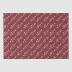 Eastern School Whiting Fish in Soft Pink on Maroon Tissue Paper