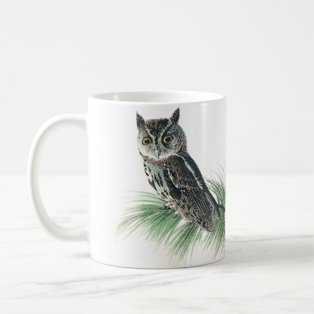 Eastern Screech Owl by Audubon Coffee Mug (Left)