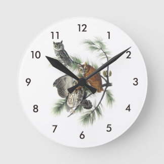 Eastern Screech Owl by Audubon Round Clock