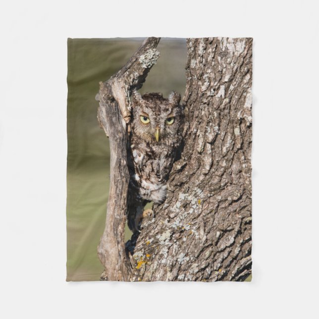 Eastern Screech Owl Fleece Blanket (Front)