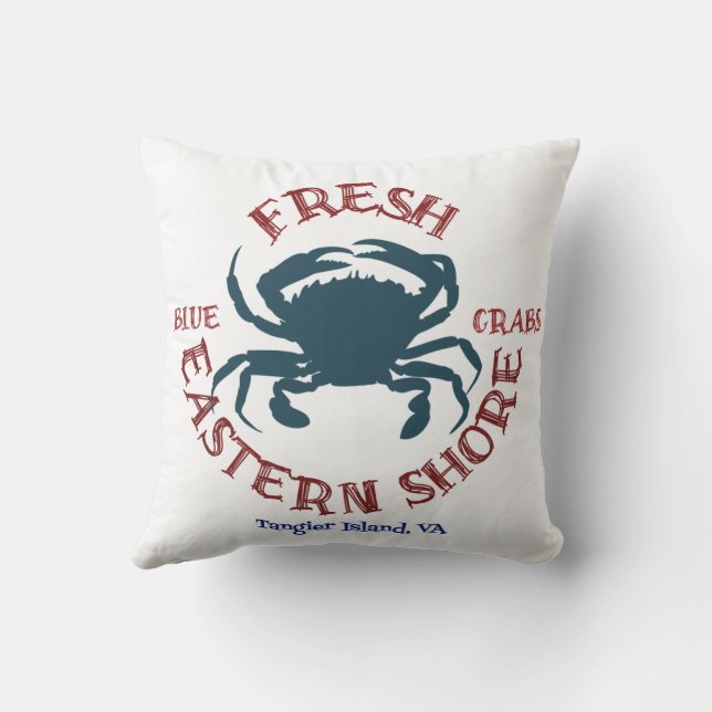 Eastern Shore Fresh Blue Crabs Cushion (Back)