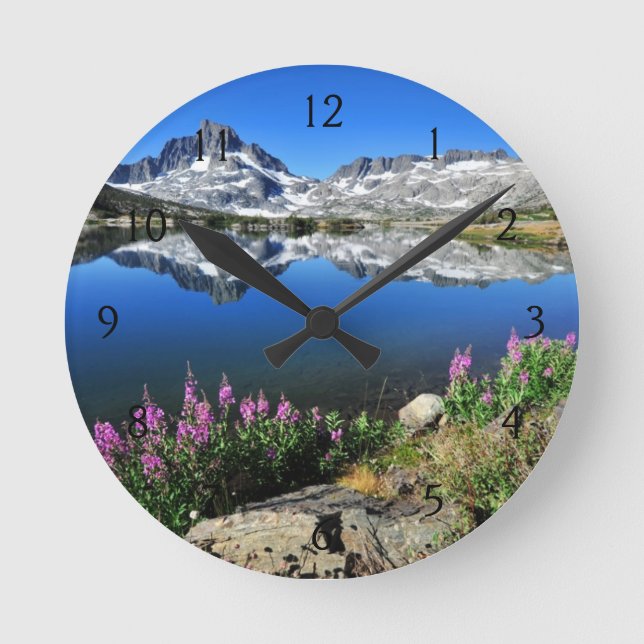 Eastern Sierra Mountains Round Clock (Front)