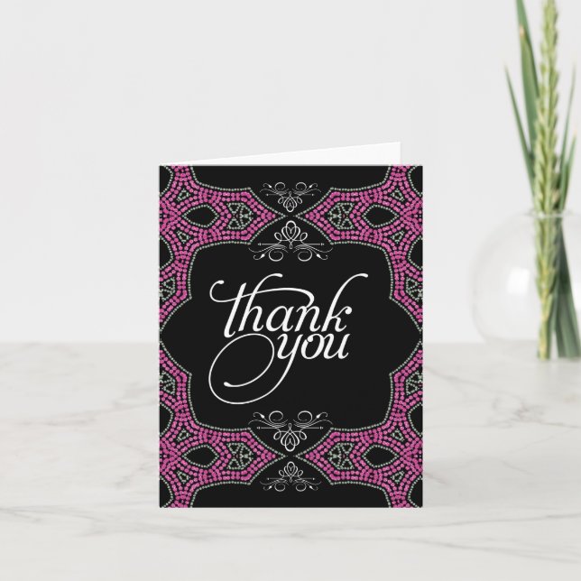 Eastern Sparkle Pink Thank You Card (Front)