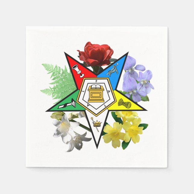 Eastern Star Floral Napkins (Front)